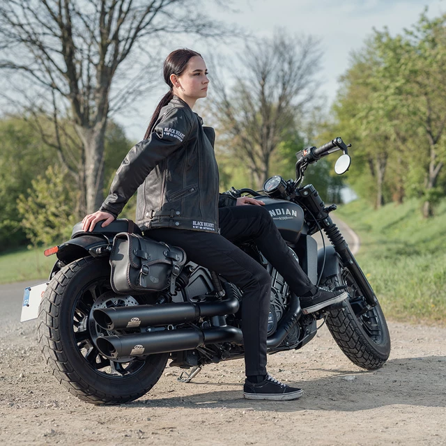 Damskie legginsy motocyklowe W-TEC Noposum z aramidem - Czarny