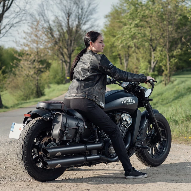 Damskie legginsy motocyklowe W-TEC Noposum z aramidem - Czarny