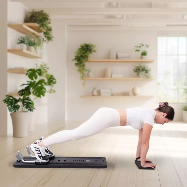 Reformer do pilatesu inSPORTline Trancer Basic ∙ antypoślizgowa deska ∙ składana konstrukcja ∙ stacja na telefon - Fioletowy