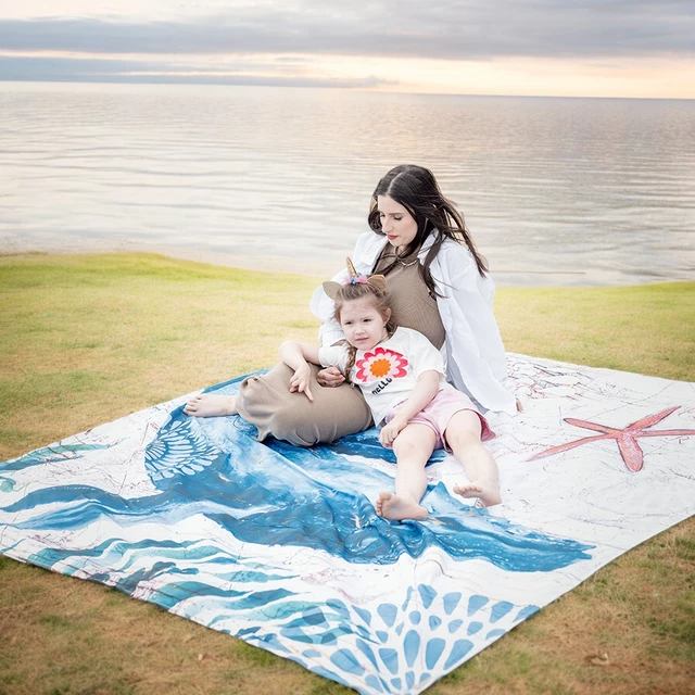 Koc piknikowy inSPORTline Maritino 208x197 cm + szpilki - żółw