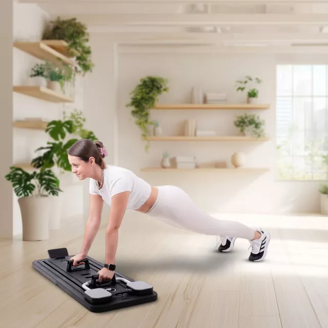 Reformer do pilatesu inSPORTline Trancer Basic ∙ antypoślizgowa deska ∙ składana konstrukcja ∙ stacja na telefon - Fioletowy