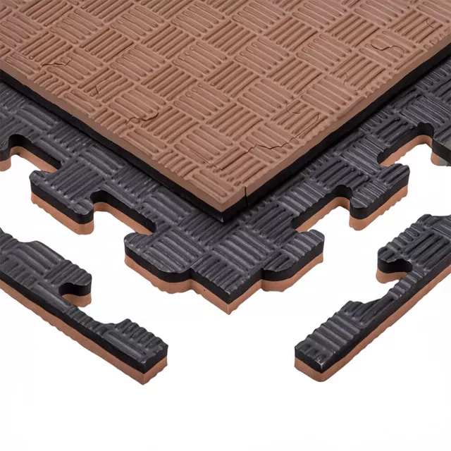 Mata Puzzle tatami podkładka do ćwiczeń inSPORTline Sazegul 100x100x2 cm - mousse mousse-czarny, wzór 5 pasków - mousse mousse-czarny, wzór 5 pasków