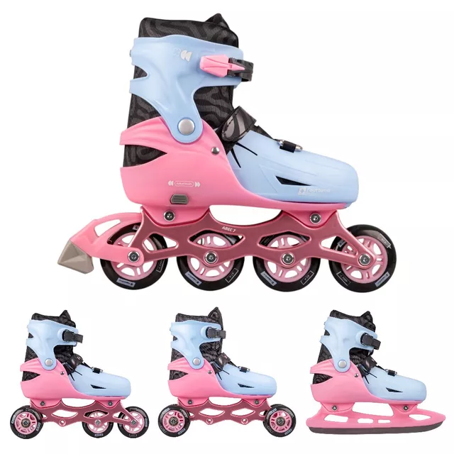 Regulowane rolki / wrotki / łyżwy 4w1 inSPORTline Fourtuna ∙ ABEC-7 ∙ unisex ∙ MicroLock ∙ AdjusTouch ∙ Safety Ankle