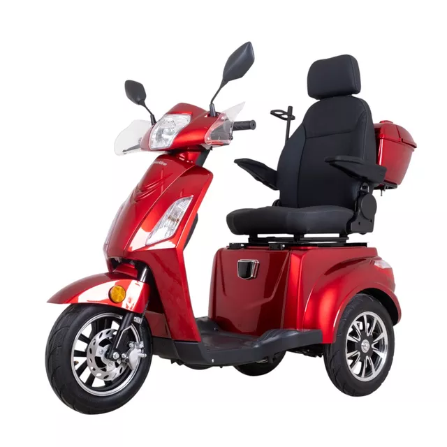 Trójkołowy wózek elektryczny inSPORTline Zorica Deluxe ∙ hamulec elektromagnetyczny ∙ 3 tryby prędkości ∙ zasięg 45 km - Niebieski - Czerwony