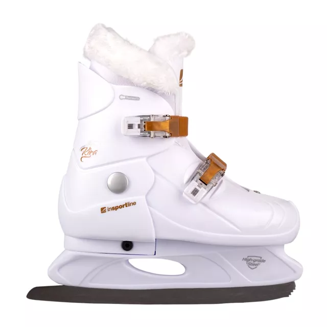 Łyżwy dziecięce z ciepłym kożuszkiem inSPORTline Kira Pro ∙ komfort termiczny ∙ MicroLock ∙ ComfortFit ∙ Safety Ankle