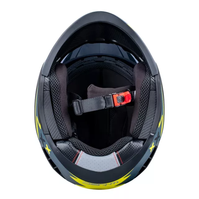 Kask motocyklowy modułowy W-TEC Badalone Graphic ∙ zapięcie mikrometryczne ∙ miejsce na interkom ∙ zdejmowana szczęka - matowy czarno-żółty