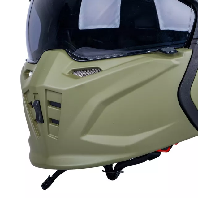 Kask motocyklowy modułowy W-TEC Badalone Army ∙ 3w1 ∙ waga 1250 g ∙ skorupa ABS ∙ blenda przeciwsłoneczna - beżowy matowy