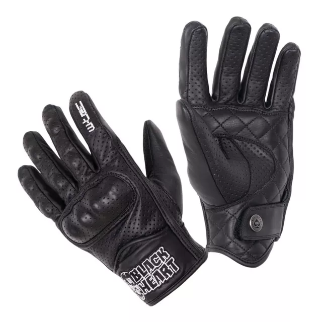 Skórzane rękawice motocyklowe W-TEC Black Heart Rookah - Czarny - Czarny