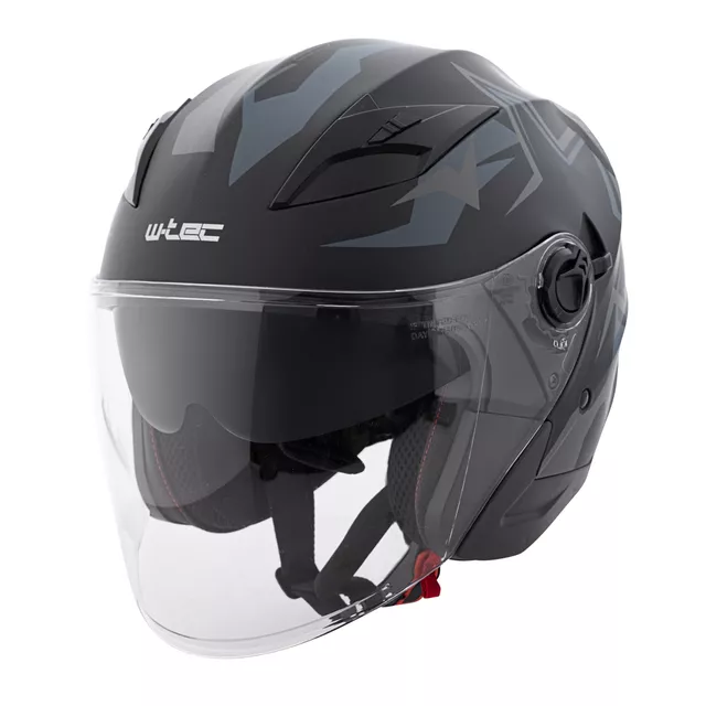 Kask motocyklowy otwarty z blendą przeciwsłoneczną W-TEC Barcela Vermella - Czarno-szary