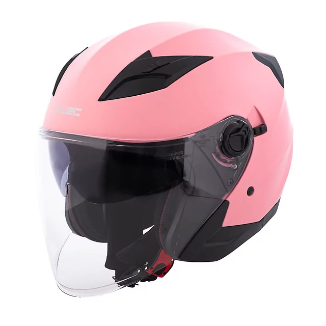 Kask motocyklowy otwarty W-TEC Barcela Carmesi ∙ blenda przeciwsłoneczna ∙ regulowana wentylacja ∙ homologacja - Różowy