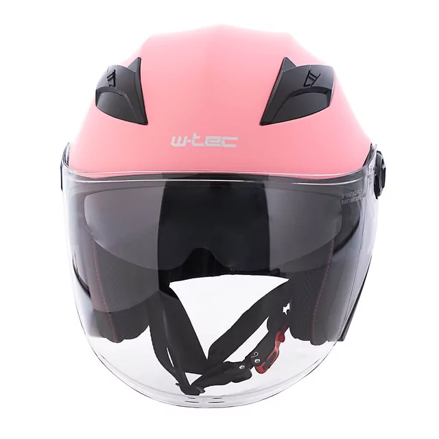 Kask motocyklowy otwarty W-TEC Barcela Carmesi ∙ blenda przeciwsłoneczna ∙ regulowana wentylacja ∙ homologacja