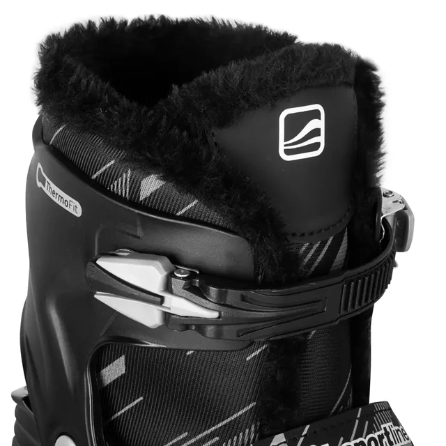 Łyżwy regulowane z ocieplonym futerkiem inSPORTline Niorto (unisex) ∙ kolor czarny ∙ ComfortFit ∙ Thermo Fit ∙ AdjusTouch