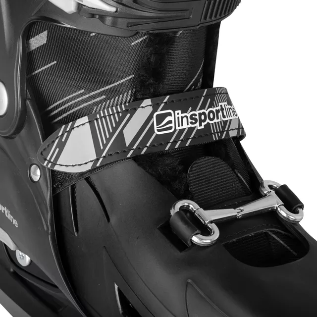 Łyżwy regulowane z ocieplonym futerkiem inSPORTline Niorto (unisex) ∙ kolor czarny ∙ ComfortFit ∙ Thermo Fit ∙ AdjusTouch