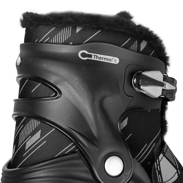Łyżwy regulowane z ocieplonym futerkiem inSPORTline Niorto (unisex) ∙ kolor czarny ∙ ComfortFit ∙ Thermo Fit ∙ AdjusTouch