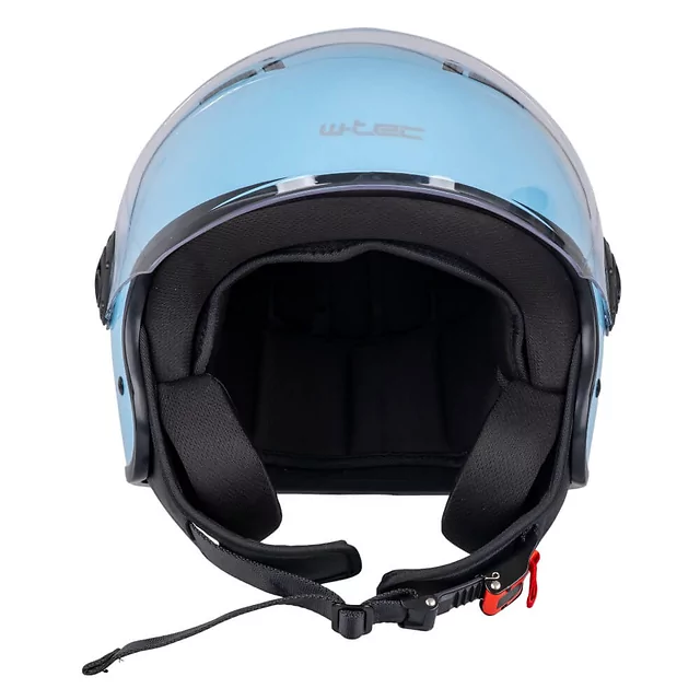 Kask motocyklowy otwarty W-TEC Baraldo Celeste ∙ uchylny wizjer ∙ zapięcie mikrometryczne ∙ wyjmowana wyściółka ∙ homologacja