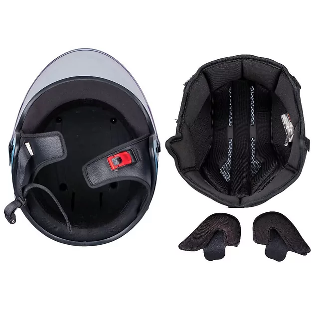 Kask motocyklowy otwarty W-TEC Baraldo Celeste ∙ uchylny wizjer ∙ zapięcie mikrometryczne ∙ wyjmowana wyściółka ∙ homologacja