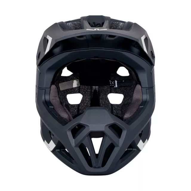 Kask downhillowy full face W-TEC Calheto ∙ odpinany regulowany daszek ∙ wentylacja 16 otworów ∙ wyjmowana wyściółka - Czarno-srebrny