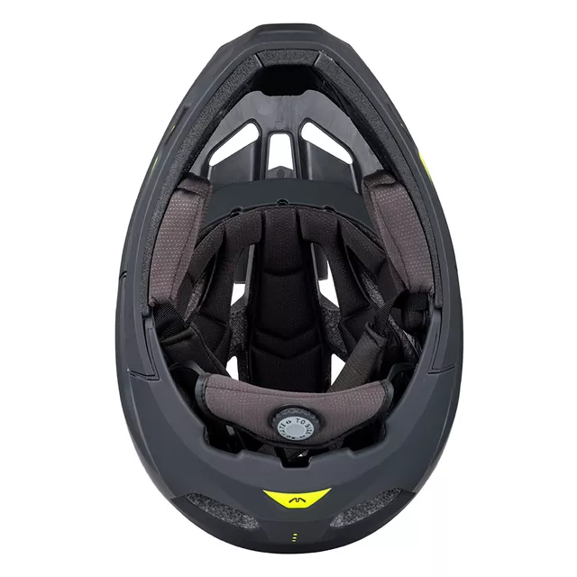 Kask downhillowy full face W-TEC Calheto ∙ odpinany regulowany daszek ∙ wentylacja 16 otworów ∙ wyjmowana wyściółka - Czarno-srebrny