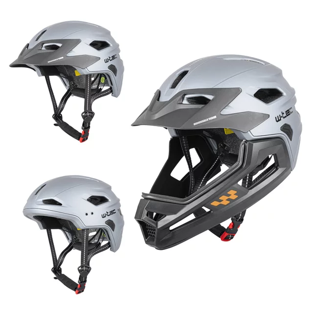 Kask Downhill na rower motor enduro  W-TEC Estreito - Matt Metal - Matt Metal