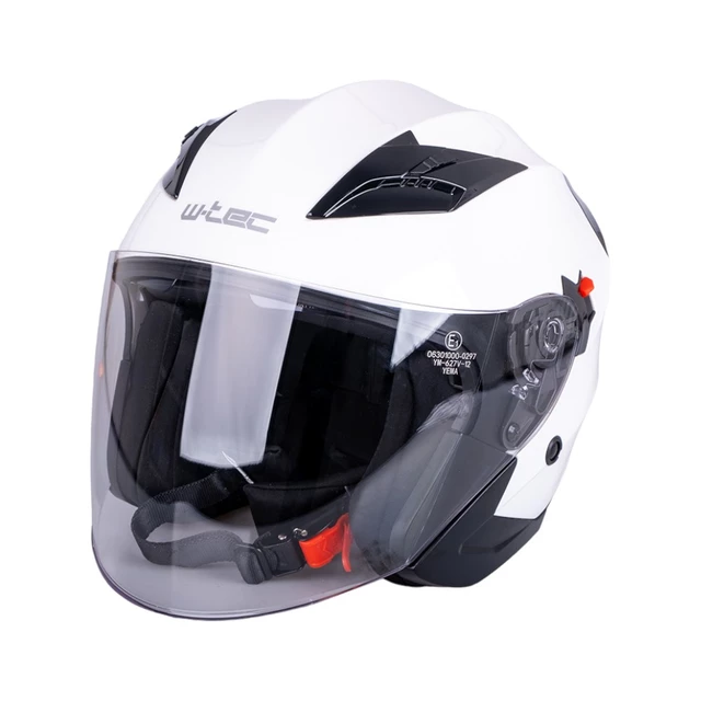Kask motocyklowy otwarty z blendą W-TEC Putta - Biały perłowy