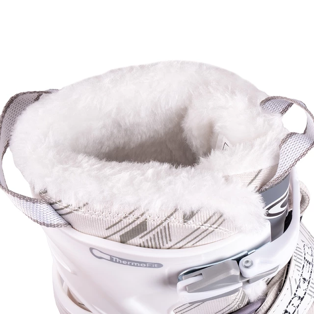 Damskie łyżwy regulowane z futerkiem WORKER Bergera ∙ ComfortFit ∙ Thermo Fit ∙ Safety Ankle - Biały