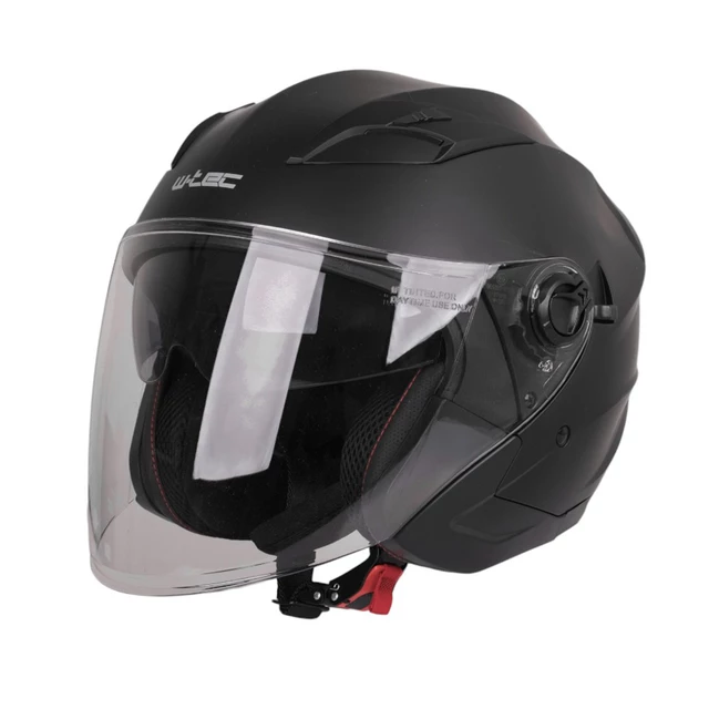 Kask motocyklowy otwarty W-TEC Barcela - Biały błyszczący - Czarny matowy