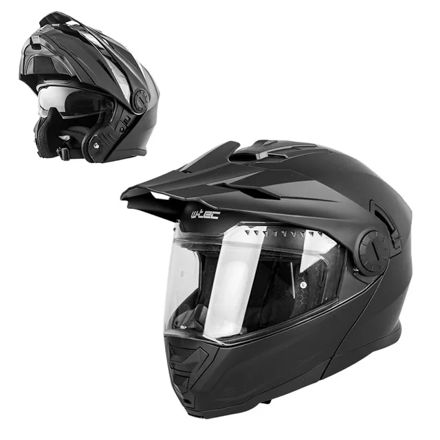 Kask motocyklowy enduro Flip-Up W-TEC Biscaia P/J - beżowy matowy
