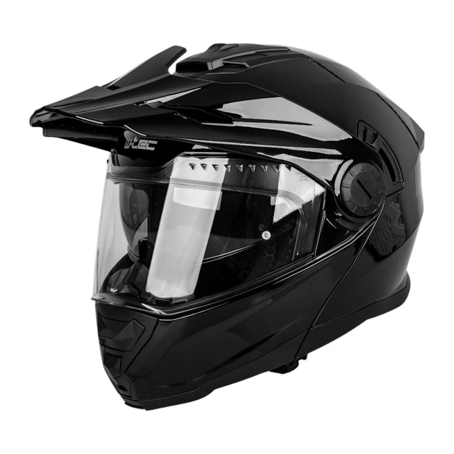 Kask motocyklowy enduro Flip-Up W-TEC Biscaia P/J - beżowy matowy - Czarny błyszczący