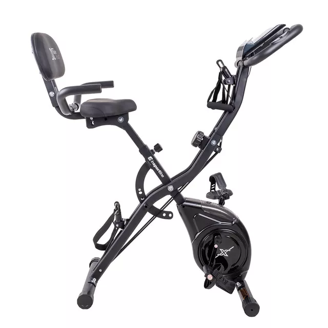 Rower treningowy inSPORTline Xbike Max ∙ składany ∙ 2w1 ∙ linki do ćwiczeń ∙ 16 poziomów oporu ∙ oparcie ∙ czujniki tętna ∙ LCD ∙ uchwyt na tablet
