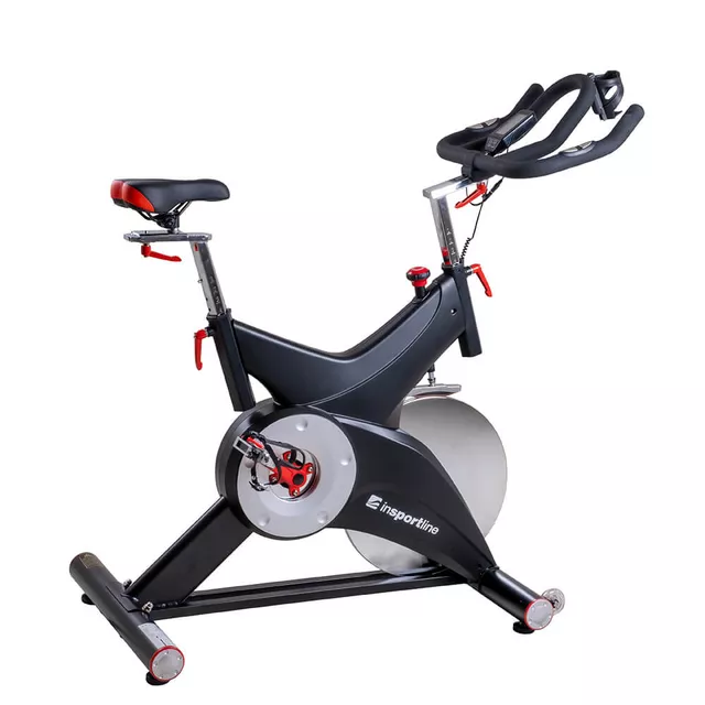 Profesjonalny rower treningowy spinningowy inSPORTline Epsilon Max ∙ nośność 150 kg ∙ płynna regulacja oporu ∙ cichy pasowy napęd ∙ LCD