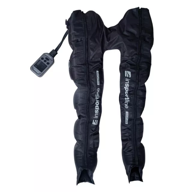 Kompresyjny masażer nóg inSPORTline Compflex ∙ 6 poziomów ciśnienia 50-160 mmHg ∙ 4 programy ∙ 5 komór powietrznych ∙ bateria 2500 mAh 90 min pracy