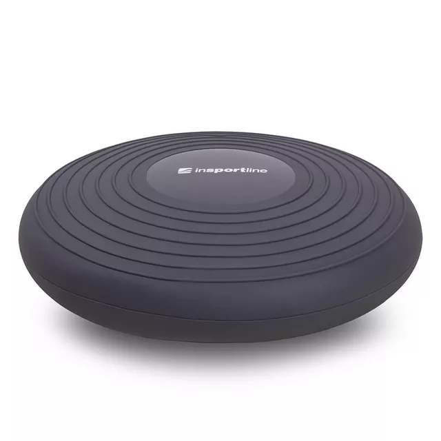 Poduszka do ćwiczeń / balansująca równowagi inSPORTline Bumy BC450 ∙ średnica 45 cm ∙ grubość 8 cm ∙ nośność 400 kg ∙ stabilna PCV - Ciemny szary - Ciemny szary