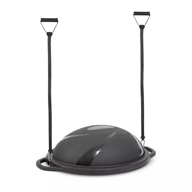 Podkładka balansująca / trener równowagi inSPORTline Dome Hold ∙ 100 cm ∙ zestaw z ekspanderami ∙ opór 4,6 kg - Czarny - Czarny
