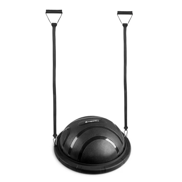 Podkładka balansująca / trener równowagi inSPORTline Dome Edge ∙ Ø 60 cm ∙ taśmy 100 cm / 4,6 kg ∙ do 150 kg - Czerwono-czarny - Czarny