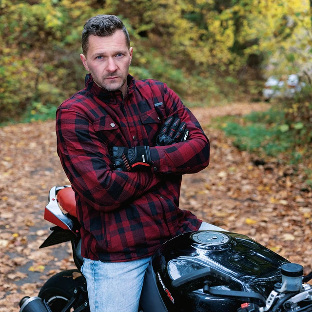 Stylowa koszula motocyklowa W-TEC Terchis EVO - Czerwony
