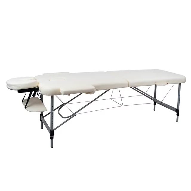 Stół do masażu inSPORTline Morrani ∙ 2-częściowy aluminiowy ∙ nośność 250 kg ∙ waga 15 kg ∙ regulowana wysokość ∙ torba transportowa - Czarny