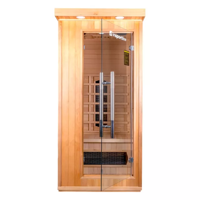 Sauna na podczerwień inSPORTline Mettsa 100 ∙ 4 promienniki ceramiczne ∙ chromoterapia 7 kolorów ∙ Bluetooth ∙ jonizator