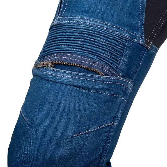 Damskie jeansy motocyklowe W-TEC Biterillo Lady ∙ aramid ∙ ochraniacze ∙ wentylacja ud ∙ wysoki stan ∙ elastyczne panele - Niebieski