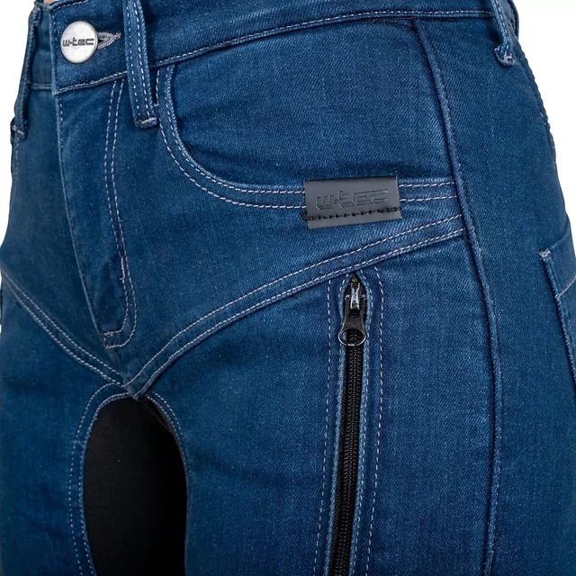 Damskie jeansy motocyklowe W-TEC Biterillo Lady ∙ aramid ∙ ochraniacze ∙ wentylacja ud ∙ wysoki stan ∙ elastyczne panele - Niebieski