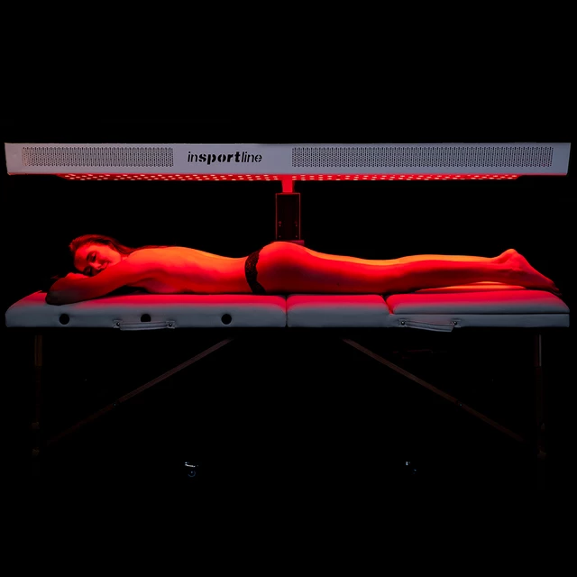 Panel LED do terapii światłem inSPORTline Supetar ∙ 300 diod RED + NIR ∙ timer i pilot ∙ montaż ścienny/stojak - Czarny