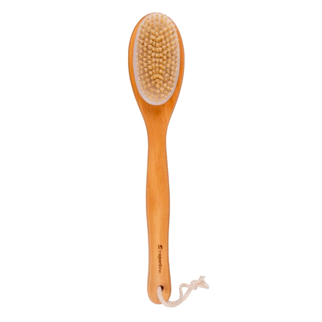 Szczotka do masażu inSPORTline Jirsam ∙ drewniany masażer ∙ dwustronna ∙ relaks i poprawa krążenia ∙ masaż i peeling skóry