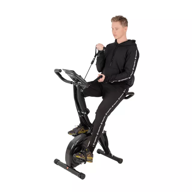 Rower treningowy inSPORTline Xbike Max ∙ składany ∙ 2w1 ∙ linki do ćwiczeń ∙ 16 poziomów oporu ∙ oparcie ∙ czujniki tętna ∙ LCD ∙ uchwyt na tablet