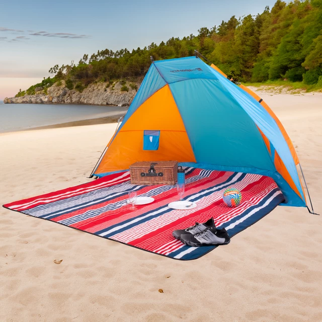 Namiot plażowy parawan inSPORTline Cortadura ∙ ochrona UV UPF40+ ∙ dla 3 osób ∙ waga 880 g ∙ włókno szklane ∙ stabilny