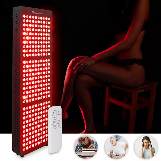 Panel LED do terapii światłem inSPORTline Lustar ∙ 300 diod ∙ 6 trybów ∙ 450 W ∙ światło czerwone+NIR - Czarny