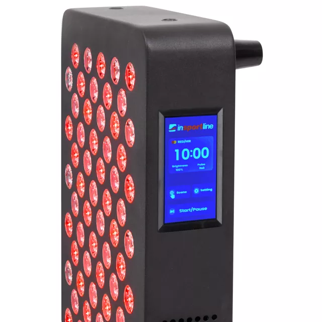 Panel terapeutyczny LED inSPORTline Tugare ∙ 300 diod RED + NIR ∙ pilot + timer ∙ montaż ścienny / stojący - Czarny