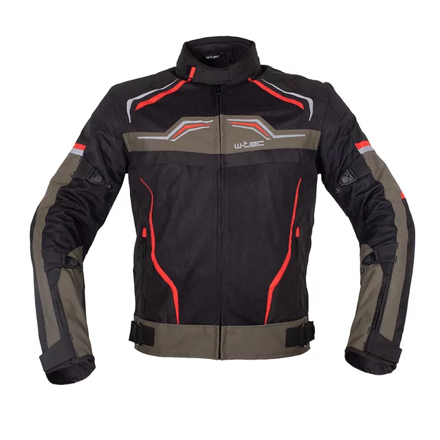 Męska kurtka motocyklowa na lato W-TEC Rovin - czarno-zielono-czerwony