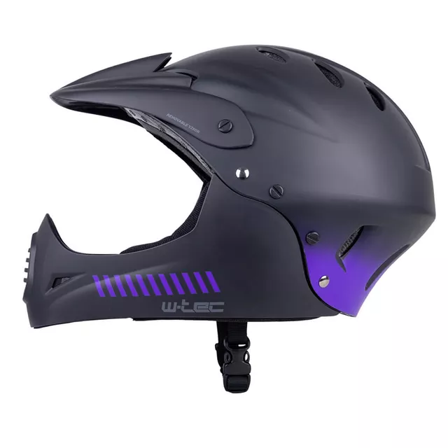 Kask Downhill W-TEC Campanero Noir ∙ full face ∙ wytrzymały ∙ bezpieczny ∙ komfortowa wyściółka ∙ system wentylacji