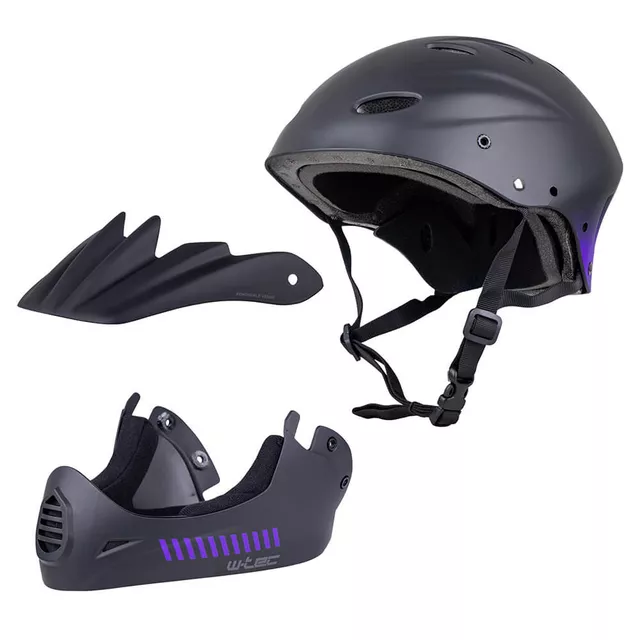Kask Downhill W-TEC Campanero Noir ∙ full face ∙ wytrzymały ∙ bezpieczny ∙ komfortowa wyściółka ∙ system wentylacji