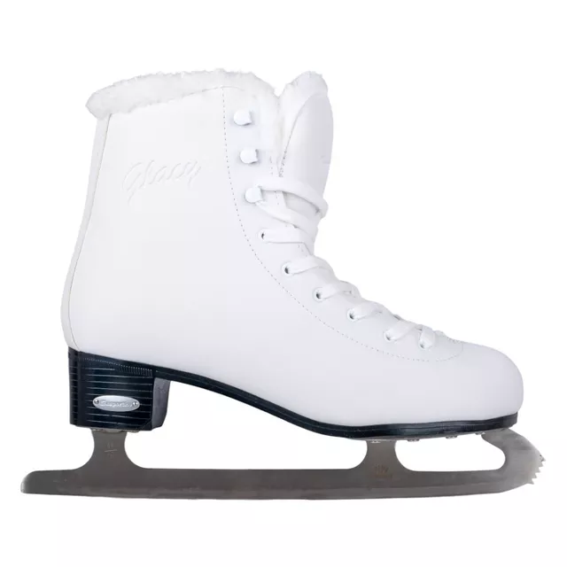 Damskie łyżwy figurowe z ciepłym futerkiem inSPORTline Glacy ∙ system Safety Ankle ∙ amortyzacja Comfort Fit ∙ stal TÜV