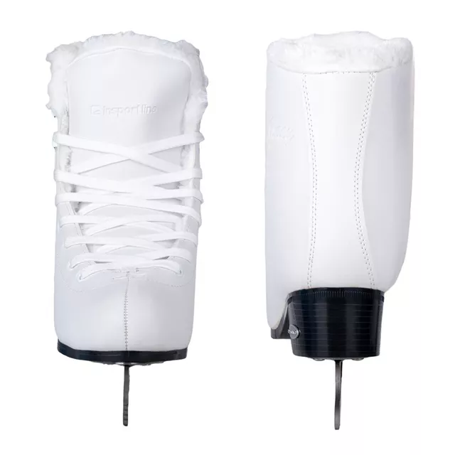 Damskie łyżwy figurowe z ciepłym futerkiem inSPORTline Glacy ∙ system Safety Ankle ∙ amortyzacja Comfort Fit ∙ stal TÜV